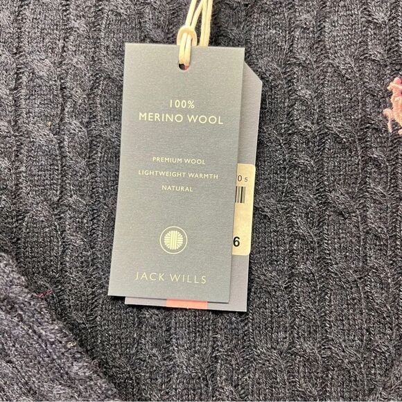 Jack Wills Women’s Wool Sweater Tinsbury Cable Knit Navy NWT size S - Picture 9 of 10